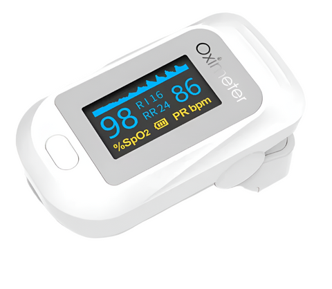 Fingertip Pulse Medical Oximeter OLED Screen White