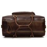 Large Doctors Bag Genuine Leather Luggage Wheels Duffle Bag Trolley Case Unisex