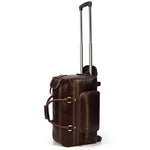 Large Doctors Bag Genuine Leather Luggage Wheels Duffle Bag Trolley Case Unisex