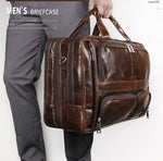 Big Briefcase Doctors Bag Business Office Bag Genuine Real Leather Laptop Briefcase