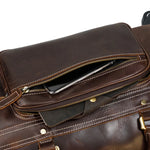 Large Doctors Bag Genuine Leather Luggage Wheels Duffle Bag Trolley Case Unisex