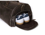 Leather Travel Garment Folding Suit Cover Duffle Bag with Shoe Pocket