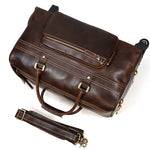 Large Doctors Bag Genuine Leather Luggage Wheels Duffle Bag Trolley Case Unisex