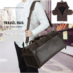 Leather Travel Garment Folding Suit Cover Duffle Bag with Shoe Pocket