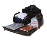 Leather Travel Garment Folding Suit Cover Duffle Bag with Shoe Pocket