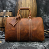 Doctors Bag Business Travel Designer Vintage Duffle Handbag Light Brown