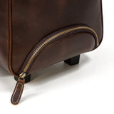 Large Doctors Bag Genuine Leather Luggage Wheels Duffle Bag Trolley Case Unisex