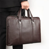 Luxury Leather Doctors Briefcase Business Bag Classic Designer Thick Leather Laptop Handbag