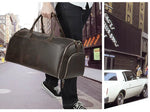 Leather Travel Garment Folding Suit Cover Duffle Bag with Shoe Pocket