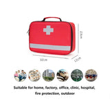 Multifunction Waterproof Home First Aid Kit Bag (Home, Office, Hospital) red