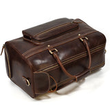 Large Doctors Bag Genuine Leather Luggage Wheels Duffle Bag Trolley Case Unisex