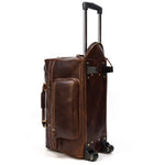 Large Doctors Bag Genuine Leather Luggage Wheels Duffle Bag Trolley Case Unisex