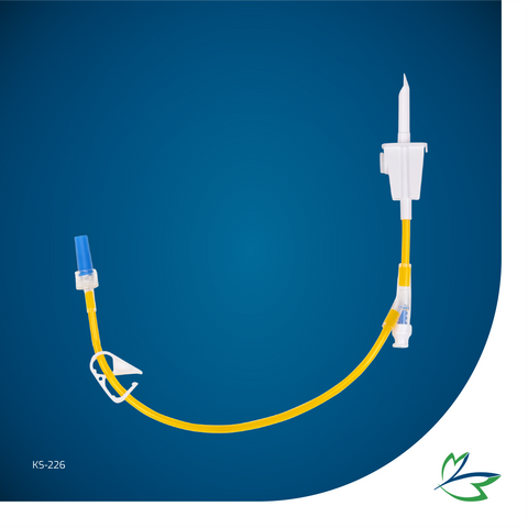 IV EXTENSION LINE, LARGE-BORE (3.0 x 4.1mm), 29cm LIGHT-PROTECTED DEHP-FREE TUBING, NEEDLE-FREE Y-CONNECTION PORT, TWO-WAY SPIKE/MLL END