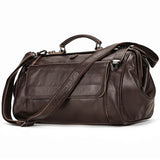 Doctors Bag Genuine Leather Travel Bag with Metal Buckle Anti-theft Designer Bag