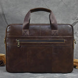 Soft Cow Leather Doctors Briefcase Men Laptop Bag For 15 inch PC