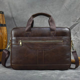 Soft Cow Leather Doctors Briefcase Men Laptop Bag For 15 inch PC