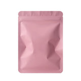 Mylar Bags Double-Sided Plastic Resealable Aluminum Foil Ziplock Food Waterproof Flat Bottom Bags 100pcs Pink