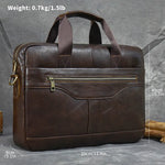 Soft Cow Leather Doctors Briefcase Men Laptop Bag For 15 inch PC