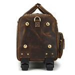 Large Doctors Bag Genuine Leather Luggage Wheels Duffle Bag Trolley Case Unisex