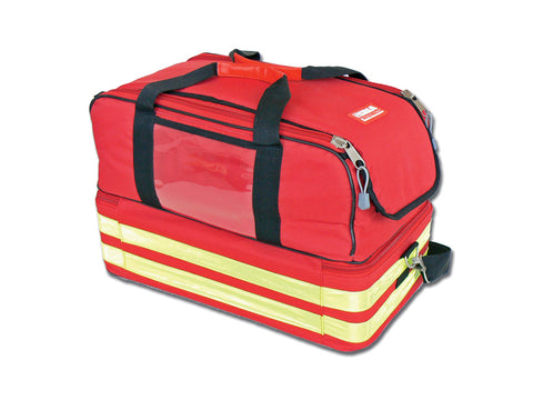 Life Emergency Medical Bag Red with Transparent Window & 5 Coloured Pouches