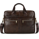 Soft Cow Leather Doctors Briefcase Men Laptop Bag For 15 inch PC