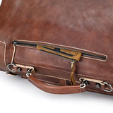 Doctors Bag Genuine Leather Travel Bag with Metal Buckle Anti-theft Designer Bag