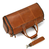 Leather Travel Garment Folding Suit Cover Duffle Bag with Shoe Pocket