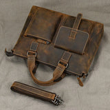 Vintage Leather Doctors Briefcase Laptop Messenger Shoulder Bag