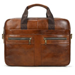 Soft Cow Leather Doctors Briefcase Men Laptop Bag For 15 inch PC