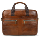 Soft Cow Leather Doctors Briefcase Men Laptop Bag For 15 inch PC