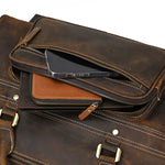 Large Doctors Bag Genuine Leather Luggage Wheels Duffle Bag Trolley Case Unisex