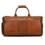 Leather Travel Garment Folding Suit Cover Duffle Bag with Shoe Pocket