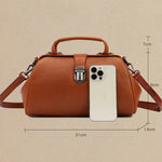 Vintage Genuine Leather Women Doctors Bag Crossbody Messenger Shoulder Bag