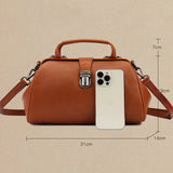 Vintage Genuine Leather Women Doctors Bag Crossbody Messenger Shoulder Bag