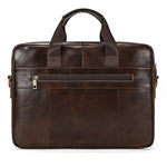 Soft Cow Leather Doctors Briefcase Men Laptop Bag For 15 inch PC