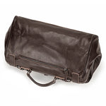 Doctors Bag Genuine Leather Travel Bag with Metal Buckle Anti-theft Designer Bag