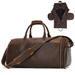 Leather Travel Garment Folding Suit Cover Duffle Bag with Shoe Pocket