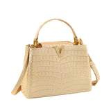 Luxury Doctors Shoulder Bag for Woman Crocodile Pattern Genuine Leather