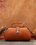 Vintage Genuine Leather Women Doctors Bag Crossbody Messenger Shoulder Bag