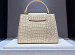 Luxury Doctors Shoulder Bag for Woman Crocodile Pattern Genuine Leather