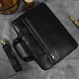 Soft Cow Leather Doctors Briefcase Men Laptop Bag For 15 inch PC