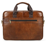 Soft Cow Leather Doctors Briefcase Men Laptop Bag For 15 inch PC