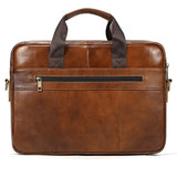 Soft Cow Leather Doctors Briefcase Men Laptop Bag For 15 inch PC