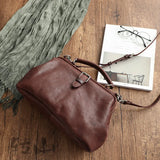 Women Doctors Bag Genuine Leather Long Strap Shoulder Bag