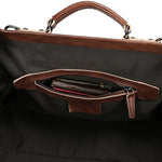 Doctors Bag Genuine Leather Travel Bag with Metal Buckle Anti-theft Designer Bag