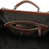 Doctors Bag Genuine Leather Travel Bag with Metal Buckle Anti-theft Designer Bag