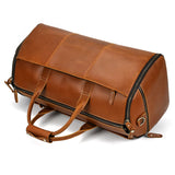 Leather Travel Garment Folding Suit Cover Duffle Bag with Shoe Pocket