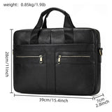 Soft Cow Leather Doctors Briefcase Men Laptop Bag For 15 inch PC