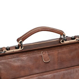 Doctors Bag Genuine Leather Travel Bag with Metal Buckle Anti-theft Designer Bag