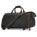 Leather Travel Garment Folding Suit Cover Duffle Bag with Shoe Pocket